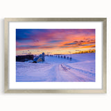 Textured art print of abstract Pennsylvania scenery in muted gray and blue tones, framed in silver, ideal for bedroom decor.