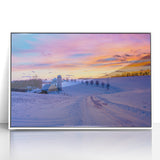 Art deco poster featuring Pennsylvania scenery in muted earth tones on a white framed acrylic, ideal for nursery wall art.