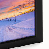 Textured black wall art depicting a vibrant, colorful Pennsylvania scenery on an extra large framed canvas.