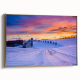 Framed canvas featuring a vintage-style Pennsylvania landscape in muted gold and black tones, ideal for bedroom wall art.