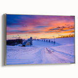 Landscape art painting of Pennsylvania scenery in colorful hues on a framed canvas, suitable for living room decor.