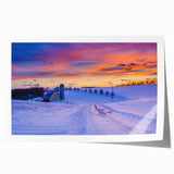 Rolled print of a Pennsylvania landscape featuring lush greenery and floral elements in muted earth tones.