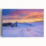Black and white stretched canvas of Pennsylvania scenery, ideal for kitchen wall art.