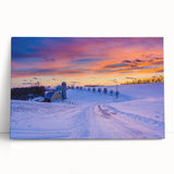 Black and white stretched canvas depicting the Pennsylvania scenery, ideal for kitchen wall art.