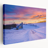 A panoramic view of the Pennsylvania countryside on a large stretched canvas, featuring lush green tones.