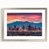 Textured abstract art print of Phoenix valley in muted earth tones on a framed silver mat, suitable for bedroom decor.
