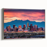Framed canvas of a vintage-style Phoenix valley landscape in muted colors, ideal for office decor.