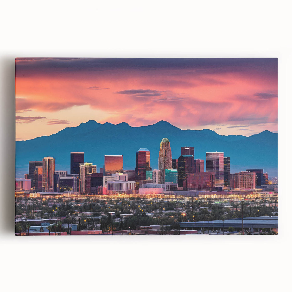 Large black and white canvas print of Phoenix valley, suitable for kitchen wall art.