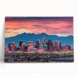 Black and white stretched canvas of Phoenix Valley, ideal for kitchen wall art or bedroom ambiance.