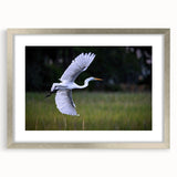 Textured abstract art print of South Carolina scenery in muted earth tones on a framed silver mat, suitable for bedroom art.