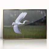 Mid-century modernist acrylic print of a South Carolina landscape in gold tones, ideal for modern art wall decor.