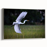 Landscape art painting of South Carolina scenery on framed canvas, featuring colorful art with silver accents.