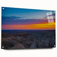 Acrylic print of the South Dakota Badlands in muted earth tones, suitable as large bedroom or dining room art.
