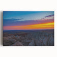 Large canvas print of South Dakota Badlands with earthy red and brown tones, suitable for kitchen wall art.