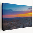 Black and white photograph of South Dakota Badlands on stretched canvas, ideal for kitchen wall art or bedroom ambiance.