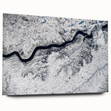 Large abstract wall art of South Dakota scenery in muted earth tones on acrylic glass.