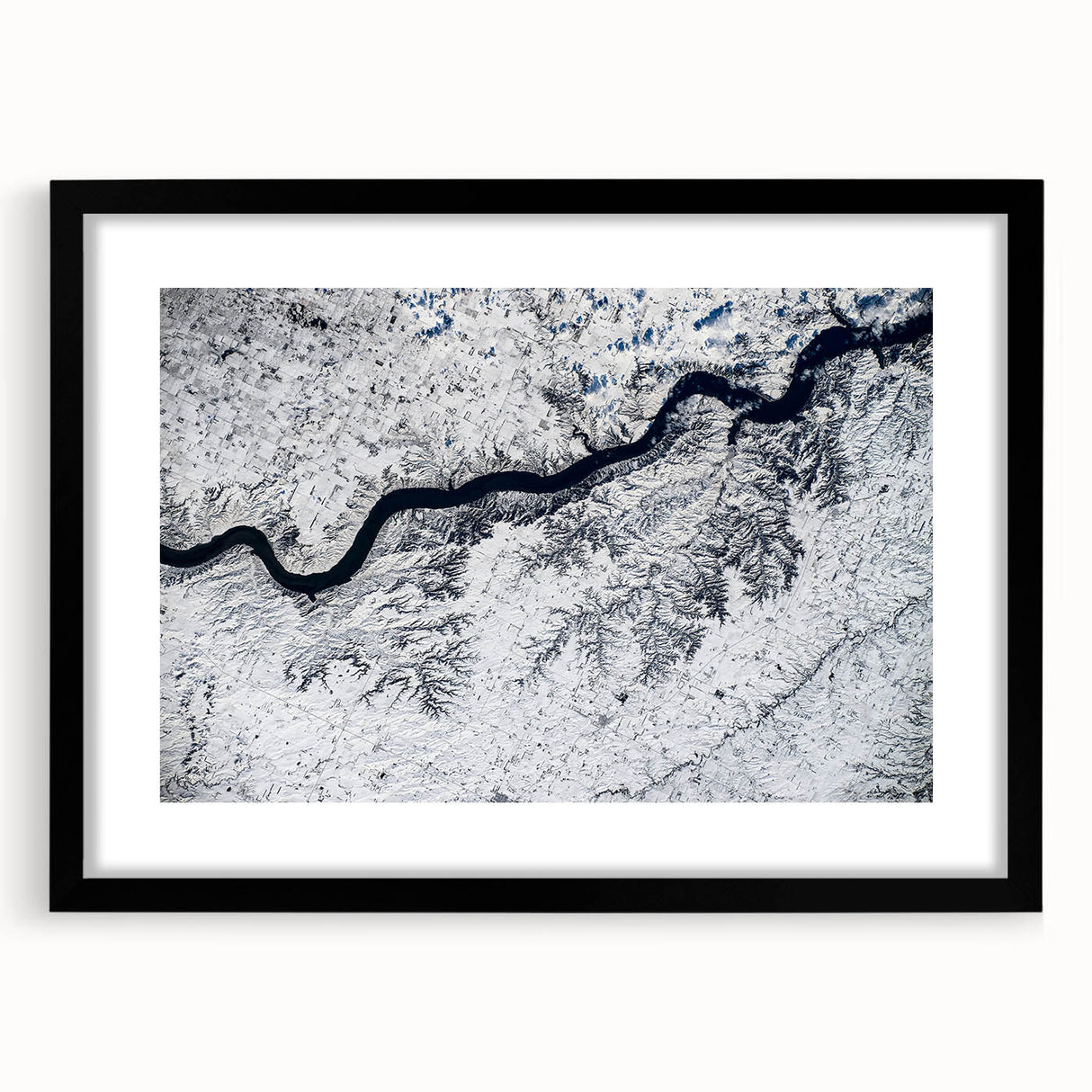 Abstract art print of vibrant, colorful textures, framed in black, suitable for extra large living room wall art.