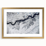 Abstract art print of South Dakota scenery in textured gold frame, using muted earth tones.