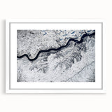 Abstract art print of South Dakota scenery in muted earth tones on a white-framed mat.