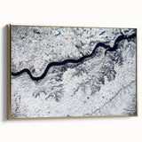 Framed canvas featuring a vintage-style landscape painting of South Dakota, with muted earth tones.