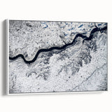 Vintage poster art of South Dakota scenery on a framed canvas, featuring vibrant colors, ideal for living room decor.