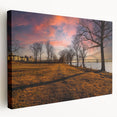 Large stretched canvas of Memphis skyline in muted earth tones, ideal for kitchen wall art.