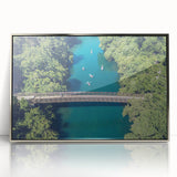 Mid-century modernist art depicting the Austin, Texas skyline in acrylic, framed in silver, suitable for nursery wall art.