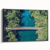 Black and white landscape art painting of Austin, Texas on framed canvas, ideal for bedroom wall decor.