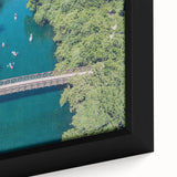 Textured black wall art of Austin, Texas skyline with colorful highlights on extra large framed canvas.