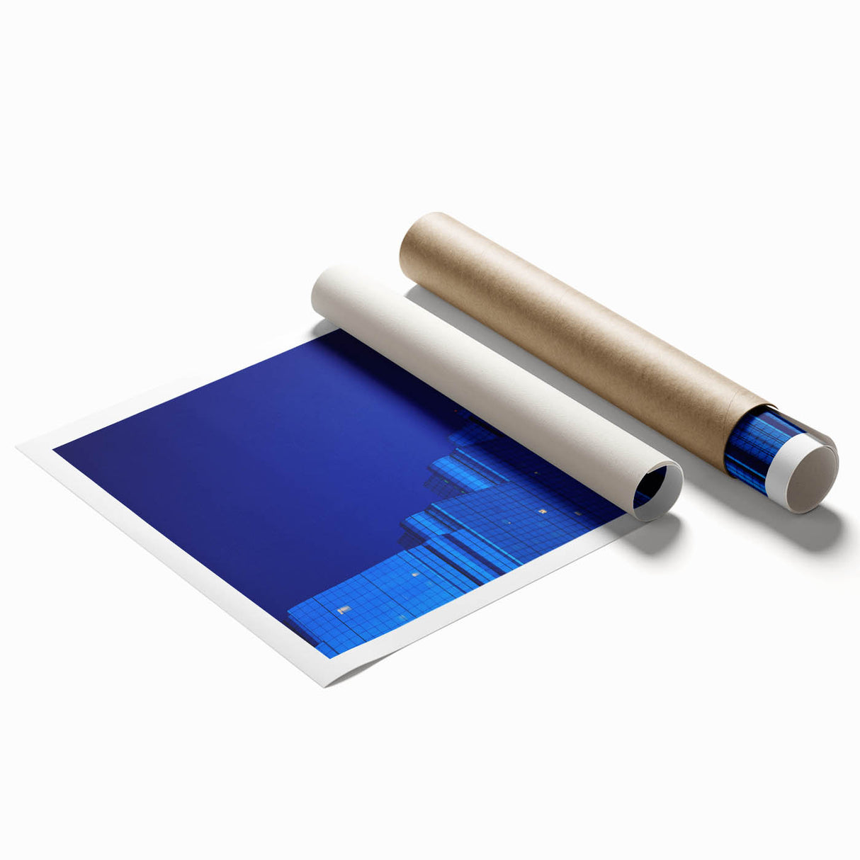 Extra large rolled print featuring a detailed floral art design, set against the Dallas skyline in pastel shades.