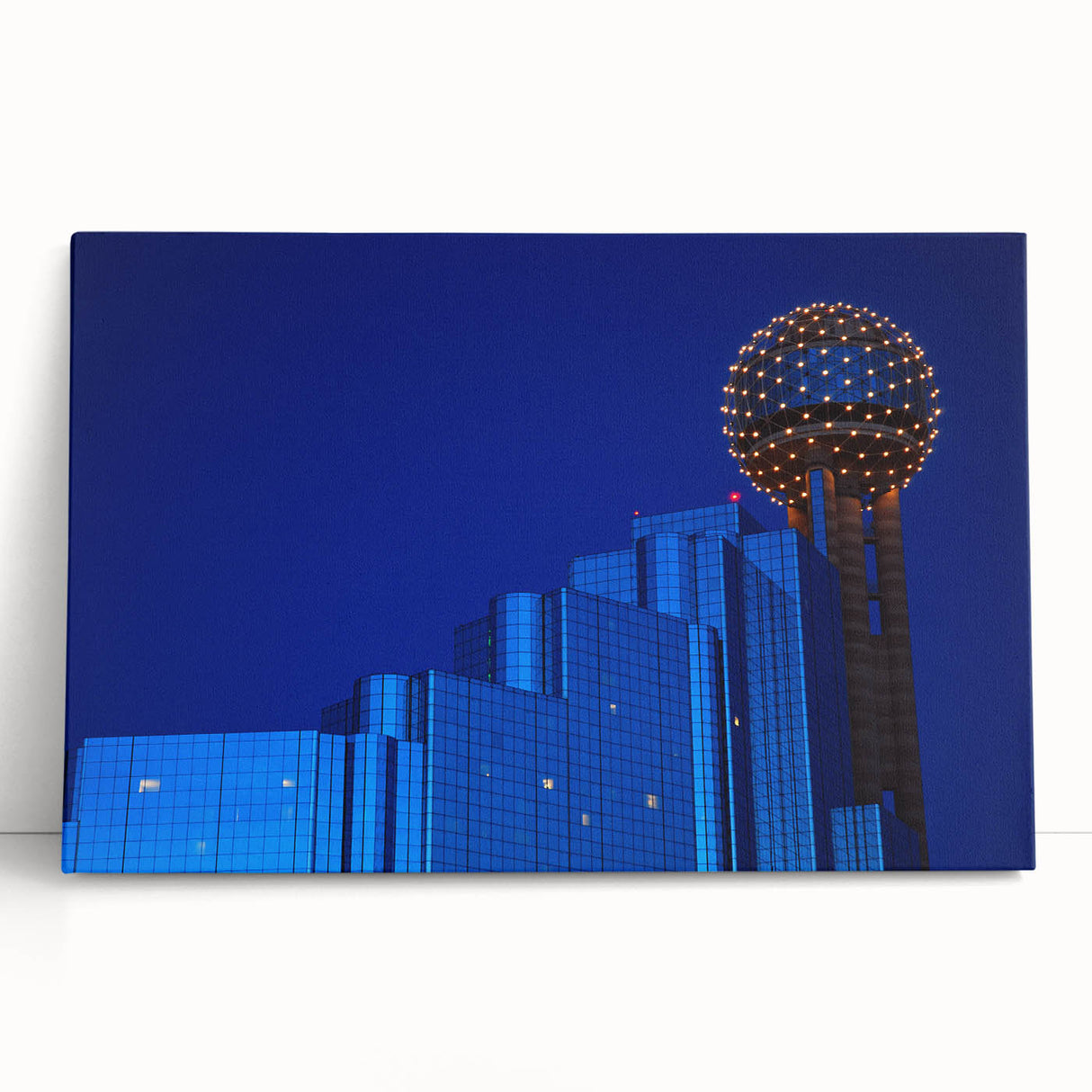 Black and white large art print of Dallas skyline on stretched canvas, ideal for kitchen wall art or bedroom.