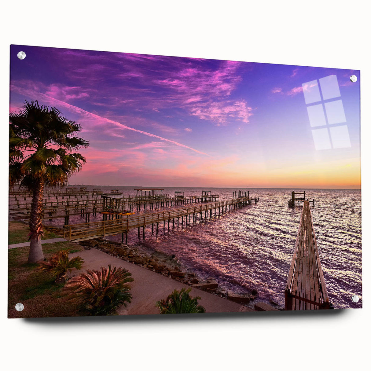 Acrylic print of a large abstract depiction of Houston skyline in muted earth tones.