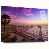 Acrylic print of large abstract wall art featuring vibrant colors and Houston skyline.