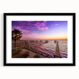 Extra large, abstract art print of Houston skyline in vibrant, colorful hues on a black framed canvas.