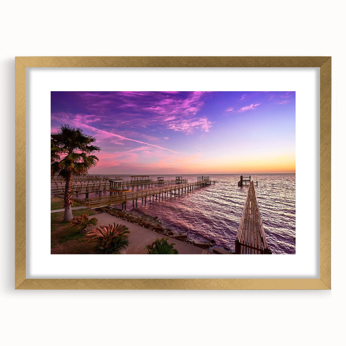 Extra large wall art of abstract Houston skyline in textured brush strokes with gold frame, ideal for living room decor.