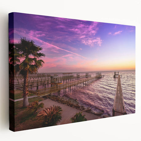Large art print of Houston skyline in muted blues and grays on stretched canvas, suitable for kitchen wall art.