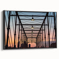 Black and white framed canvas of San Antonio landscape, ideal for bedroom wall decor.