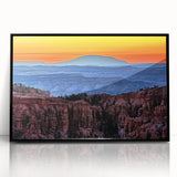 Large abstract wall art depicting Bryce Canyon in muted earth tones on a framed acrylic.