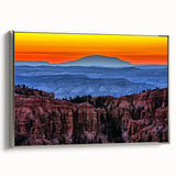 Landscape art painting of Bryce Canyon on a framed canvas, showcasing vibrant red and orange tones.