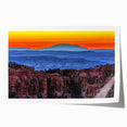 Extra large rolled print of Bryce Canyon in Utah featuring earthy red and orange tones, ideal for art wall dining room.