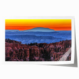 Extra large rolled print of Bryce Canyon in Utah featuring earthy red and orange tones, ideal for art wall dining room.