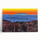 Landscape photograph of Bryce Canyon in black and white on stretched canvas, suitable as kitchen wall art.