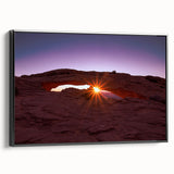 Black and white framed canvas of Canyonlands landscape, ideal for bedroom wall art.