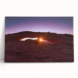 Black and white photograph of Canyonlands National Park on stretched canvas, ideal for kitchen wall art.