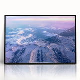 Large abstract wall art depicting Salt Lake City in muted earth tones, framed in black acrylic.