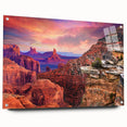 Large abstract depiction of Zion National Park in muted earth tones on acrylic glass.