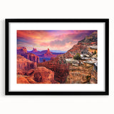 Extra large framed wall art depicting an abstract interpretation of Zion National Park in vibrant, textured colors.