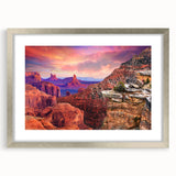Textured art print of Zion National Park in muted earth tones on a framed canvas, suitable for bedroom decor.