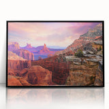 Large abstract wall art depicting Zion National Park in vibrant earth tones on a framed acrylic.