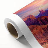 Art deco poster of Zion National Park with muted earth tones on rolled canvas, ideal for nursery wall art.